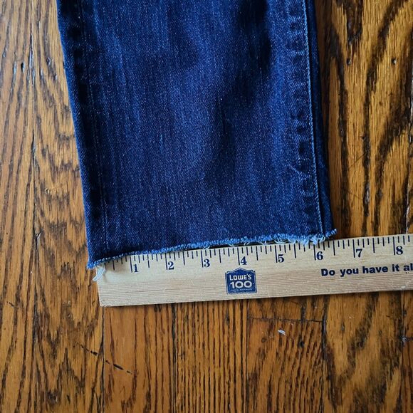 Jack Wills Selvedge Jeans Men 32x27 Dark Wash Blue Button Fly Hipster Cropped - Picture 9 of 11